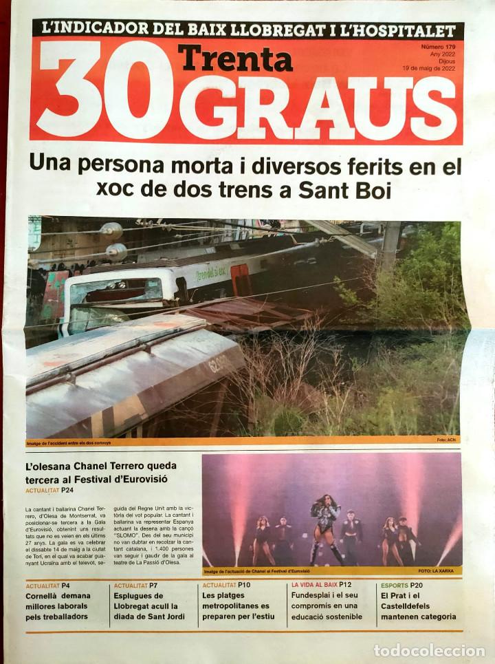 M&uacute;sica de colecci&oacute;n: Peri&oacute;dico local Catalu&ntilde;a portada y contraportada Chanel Festival de Eurovisi&oacute;n SloMo