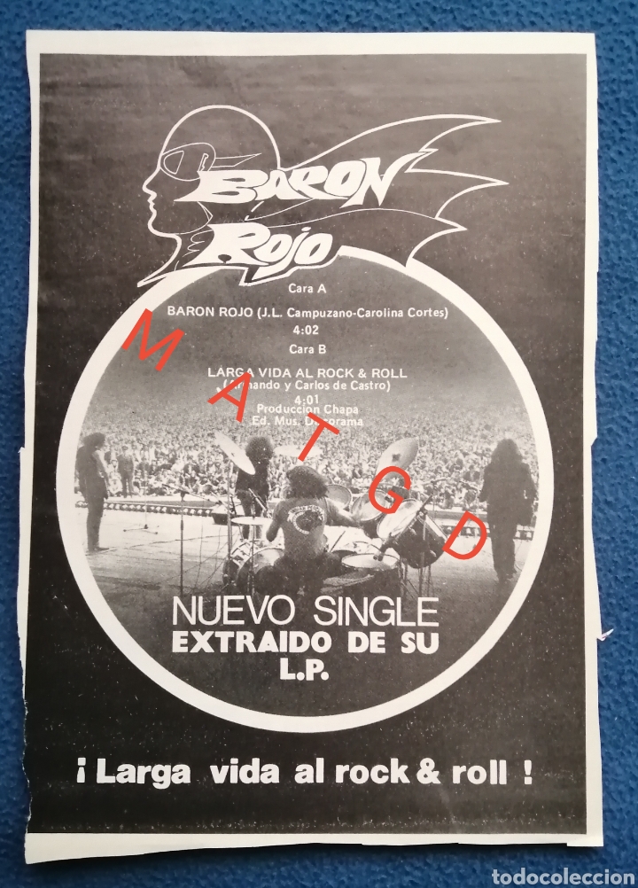 M&uacute;sica de colecci&oacute;n: BARON ROJO Larga vida al Rock&Roll - Foto 1