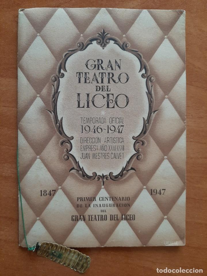 M&uacute;sica de colecci&oacute;n: PROGRAMA GRAN TEATRO DEL LICEO BARCELONA - 1947 - Foto 1