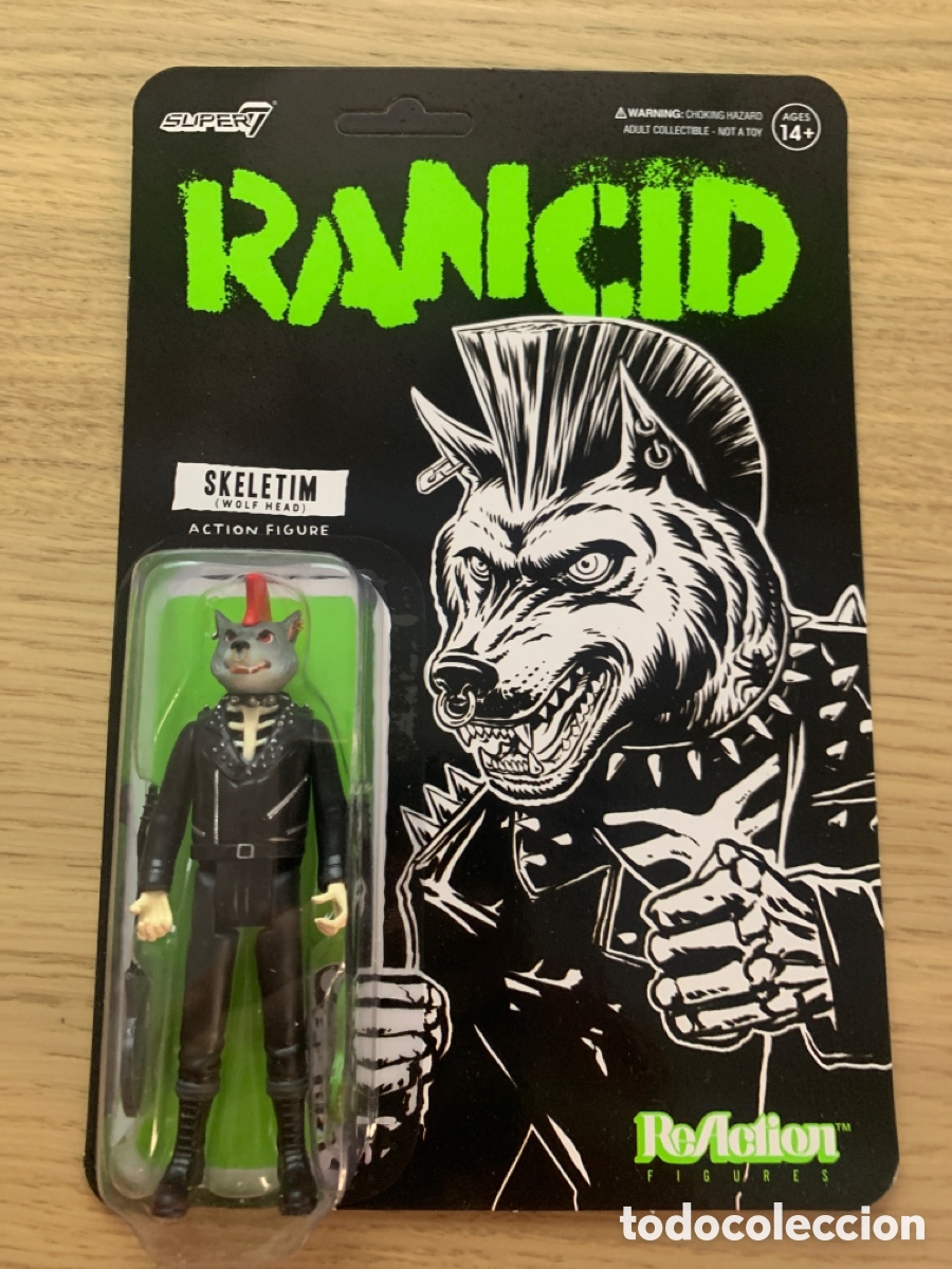 M&uacute;sica de colecci&oacute;n: Figura Rancid Skeletim Wolf Head ReAction Super7