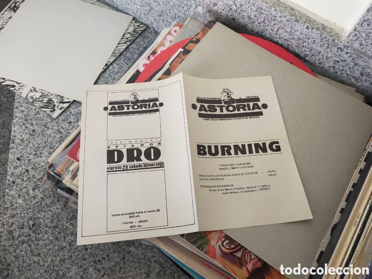 M&uacute;sica de colecci&oacute;n: Programa burning sala astoria Madrid marzo 1985 - Foto 1