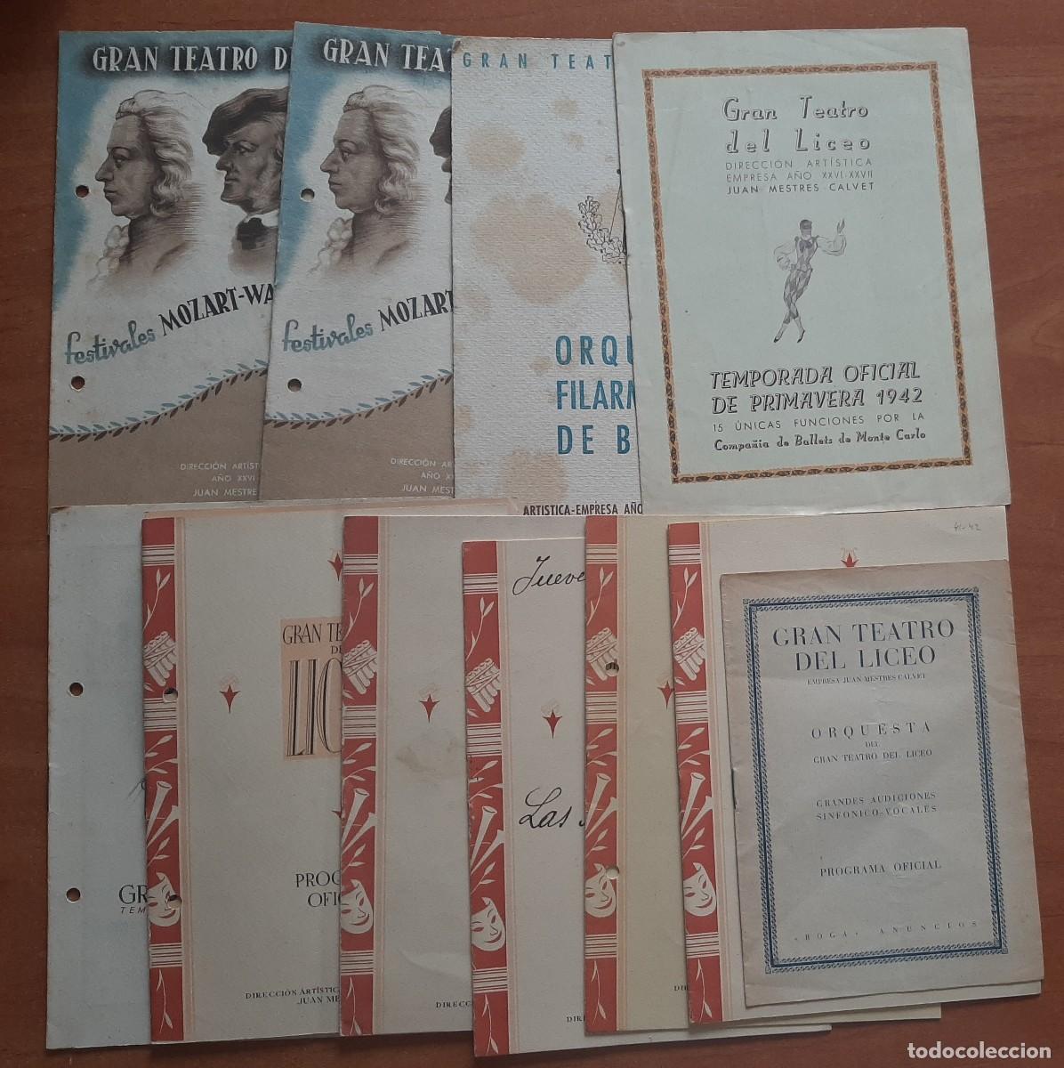 M&uacute;sica de colecci&oacute;n: DIEZ PROGRAMAS DEL LICEO DE BARCELONA 1928 - 1943 - Foto 1