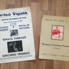 Música de colección: DOS CARTELES,CONCIERTO MUSICA GRACIANO Y RENATA TARRAGÓ GUITARRISTA. 1 FESTIVAL VICH, VIC 1958. 1953