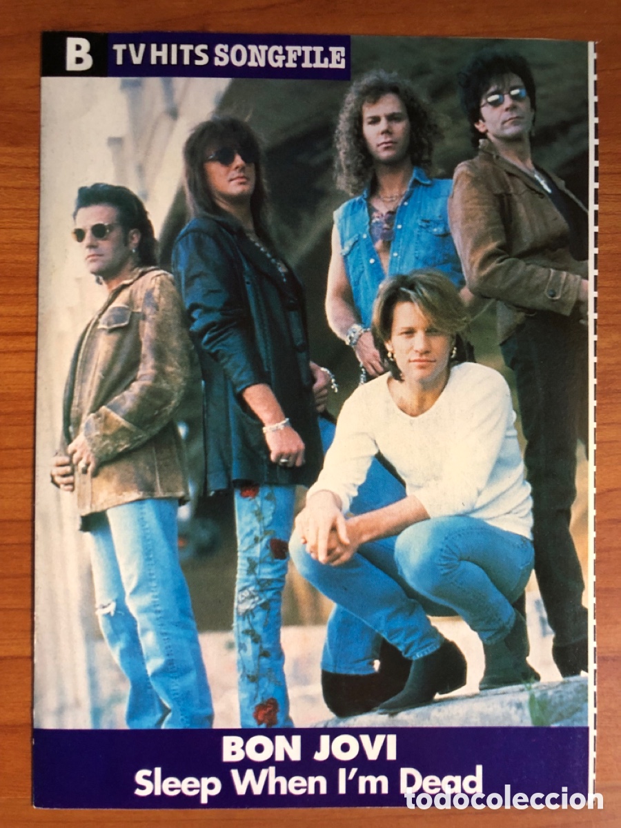 M&uacute;sica de colecci&oacute;n: Material musical Bon Jovi (Foto grupo + letra canci&oacute;n)