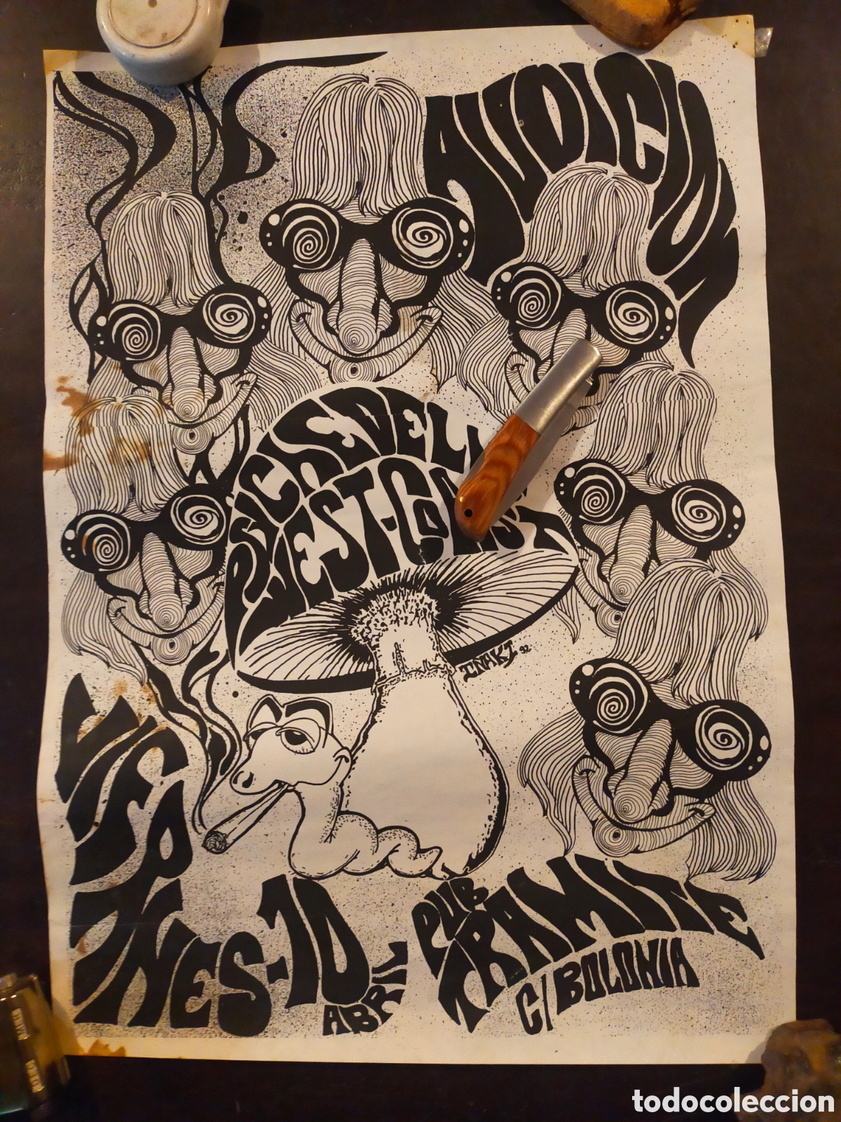 M&uacute;sica de colecci&oacute;n: Poster concierto psichedelic west coast Zaragoza audici&oacute;n