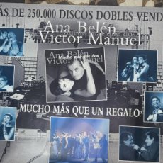 Música de colección: ANA BELEN/ VICTOR MANUEL CARTEL PUBLICITARIODEL ÁLBUM MUCHO MÁS QUE DOS 68 X 98 CTMS...
