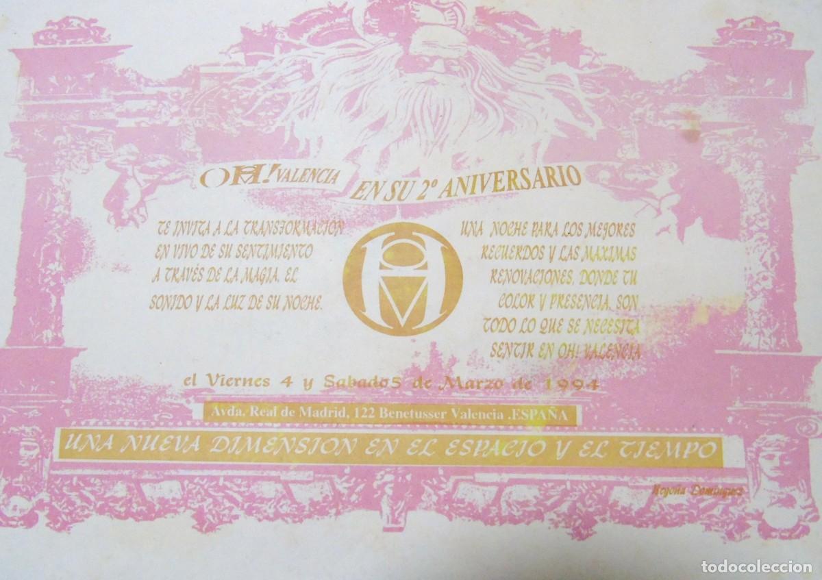 Musique de collection: DISCOTECA OH VALENCIA A&Ntilde;O 1994 30X20 FLAYER GRAN FORMATO