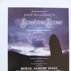 Música de colección: BEATLES FLYER PROMOCIONAL ESTRENO STANDING STONE PAUL MCCARTNEY ROYAL ALBERT HALL 1997