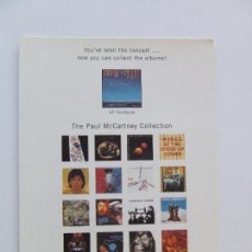 Música de colección: BEATLES FLYER CARTULINA TAMAÑO A5 THE PAUL MCCARTNEY COLLECTION 1993