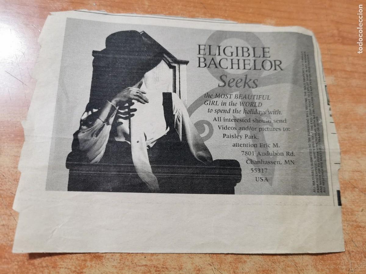 Musique de collection: PRINCE RECORTE PERIODICO ESPA&Ntilde;A THE MOST BEAUTIFUL IN THE WORLD CONCURSO PAISLEY PARK NPG RARO