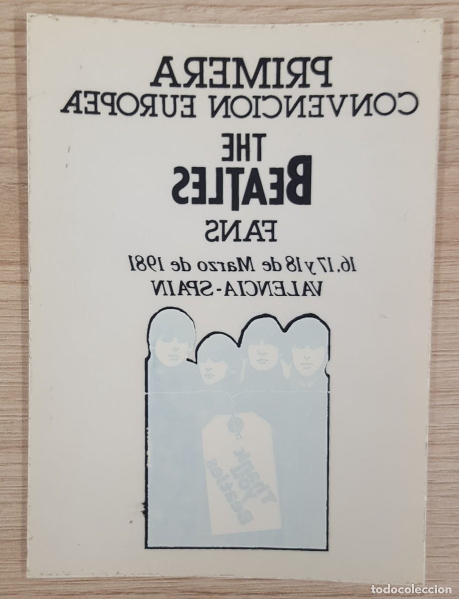 M&uacute;sica de colecci&oacute;n: Beatles-Pegatina original primera convenci&oacute;n Beatles fans en Valencia 1981