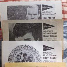 Música de colección: LOTE 5 HOJAS DE CARAVANA DE SEPTIEMBRE DE 1968