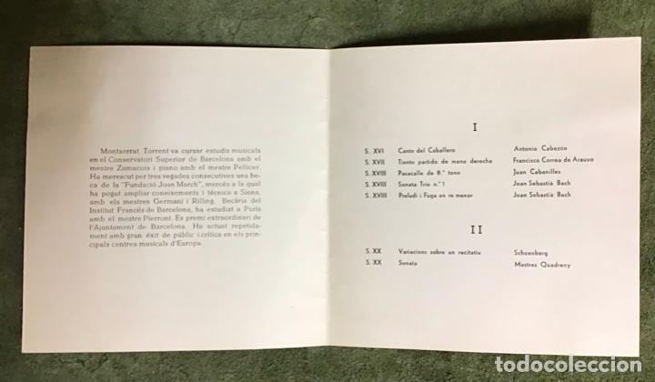 M&uacute;sica de colecci&oacute;n: MONTSERRAT TORRENT, PROGRAMA DE MANO 1964 - Foto 2