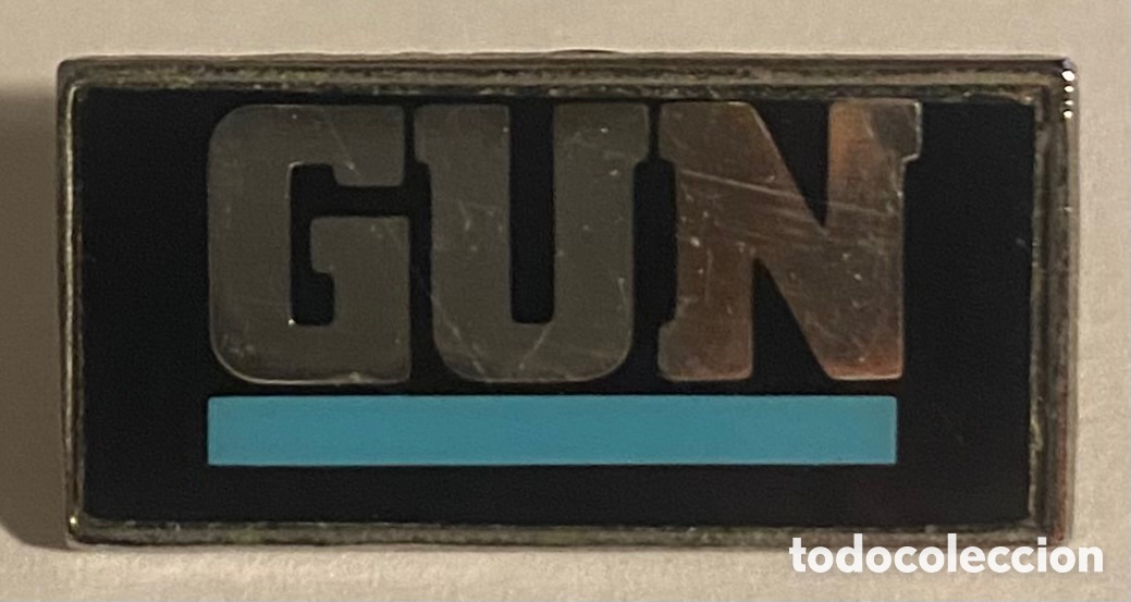 Collectible Music: GUN. PIN PROMOCIONAL DE LA BANDA HARD ROCK ESCOCESA. DE FINALES A&Ntilde;OS 80.