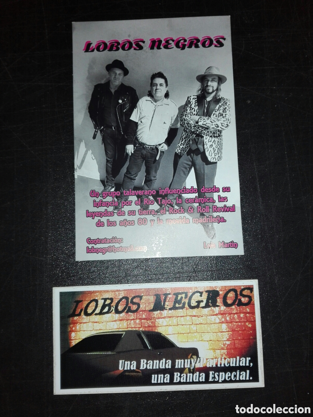 M&uacute;sica de colecci&oacute;n: LOBOS NEGROS POSTAL PEGATINA - Foto 1