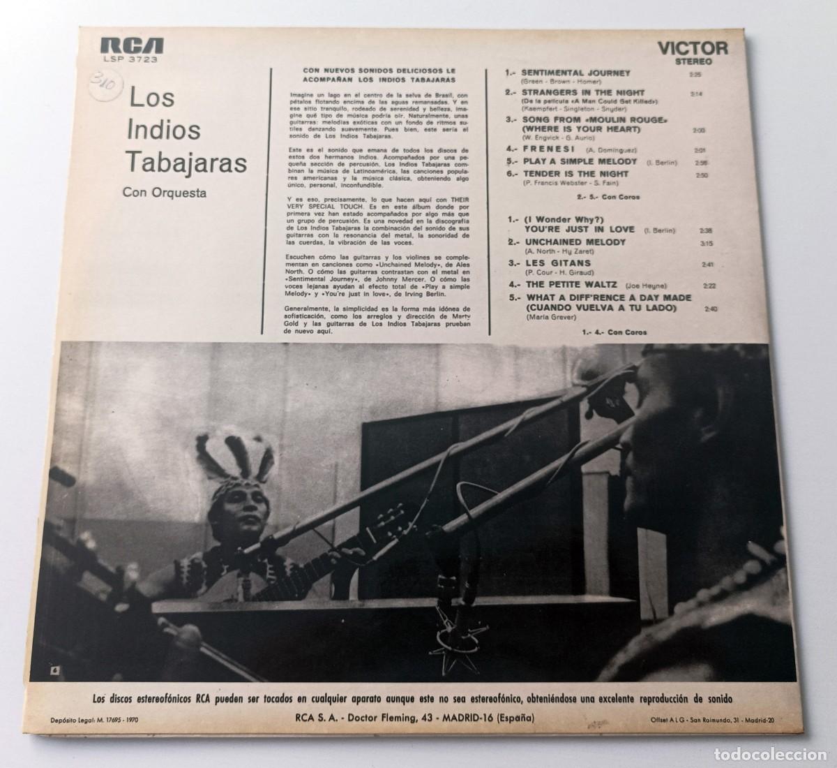 M&uacute;sica de colecci&oacute;n: LP LOS INDIOS TABAJARAS CON ORQUESTA Y COROS - Foto 2
