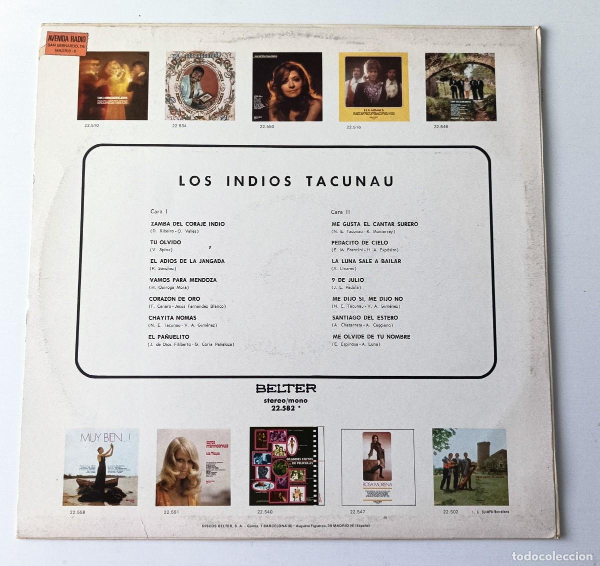 M&uacute;sica de colecci&oacute;n: LP LOS INDIOS TACUNAU - Foto 2