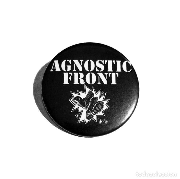 M&uacute;sica de colecci&oacute;n: AGNOSTIC FRONT - LOGO CHAPA 59MM (CON IMPERDIBLE) - HARDCORE - Foto 1