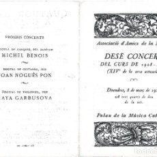 Música de colección: 4471.-ASSOCIACIÓ D`AMICS DE LA MÚSICA-CONCERTS CURS 1928/29-PALAU DE LA MUSICA CATALANA-7 PROGRAMES