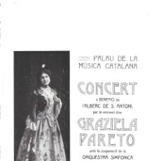 Música de colección: 4471.-CONCERT DE LA DIVA GRAZIELA PARETO-ORQUESTRA SIMFONICA BARCELONA-PALAU MUSICA CATALANA