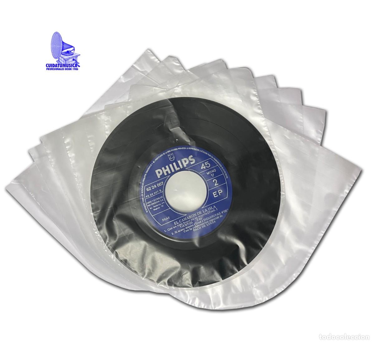 M&uacute;sica de colecci&oacute;n: 100 FUNDAS INTERIORES ANTIEST&Aacute;TICAS - REDONDAS -PARA DISCOS DE VINILO SINGLES Y EP (DISCOS PEQUE&Ntilde;OS)
