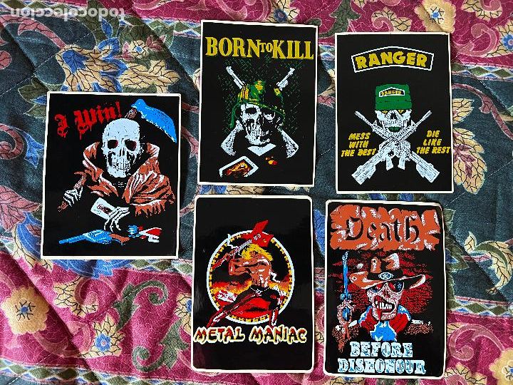 M&uacute;sica de colecci&oacute;n: 5 pegatina HEAVY METAL, METAL MANIA, DEATH, Y OTRAS, MUY BUENAS