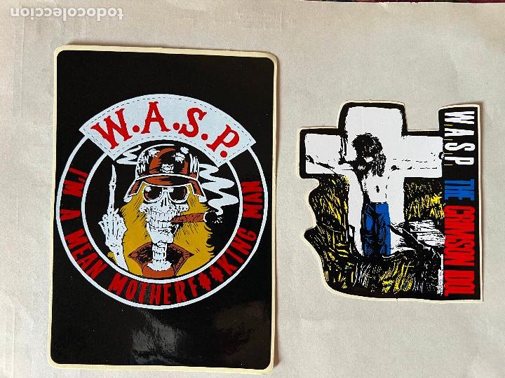 M&uacute;sica de colecci&oacute;n: 2 PEGATINAS GRUPO HEAVY Y 10X8,5W.A.S.P.