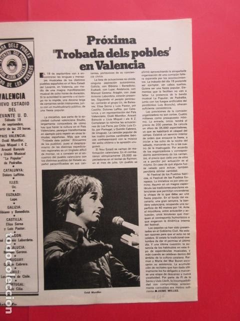 M&uacute;sica de colecci&oacute;n: ARTICULO 1976 REF: TRI_02_ARTICULO -LEER INT.-1 PAG. - OVIDI MONTLLOR