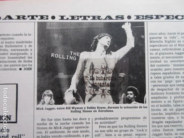 M&uacute;sica de colecci&oacute;n: RECORTE 1976 REF: TRI_02_ARTICULO -LEER INT.-1 PAG. - ROLLING STONES EN BARCELONA