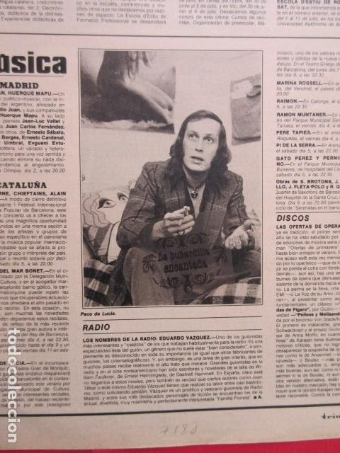 M&uacute;sica de colecci&oacute;n: RECORTE 1980 REF: TRI_02_ARTICULO -LEER INT.-1 PAG. - PACO DE LUCIA