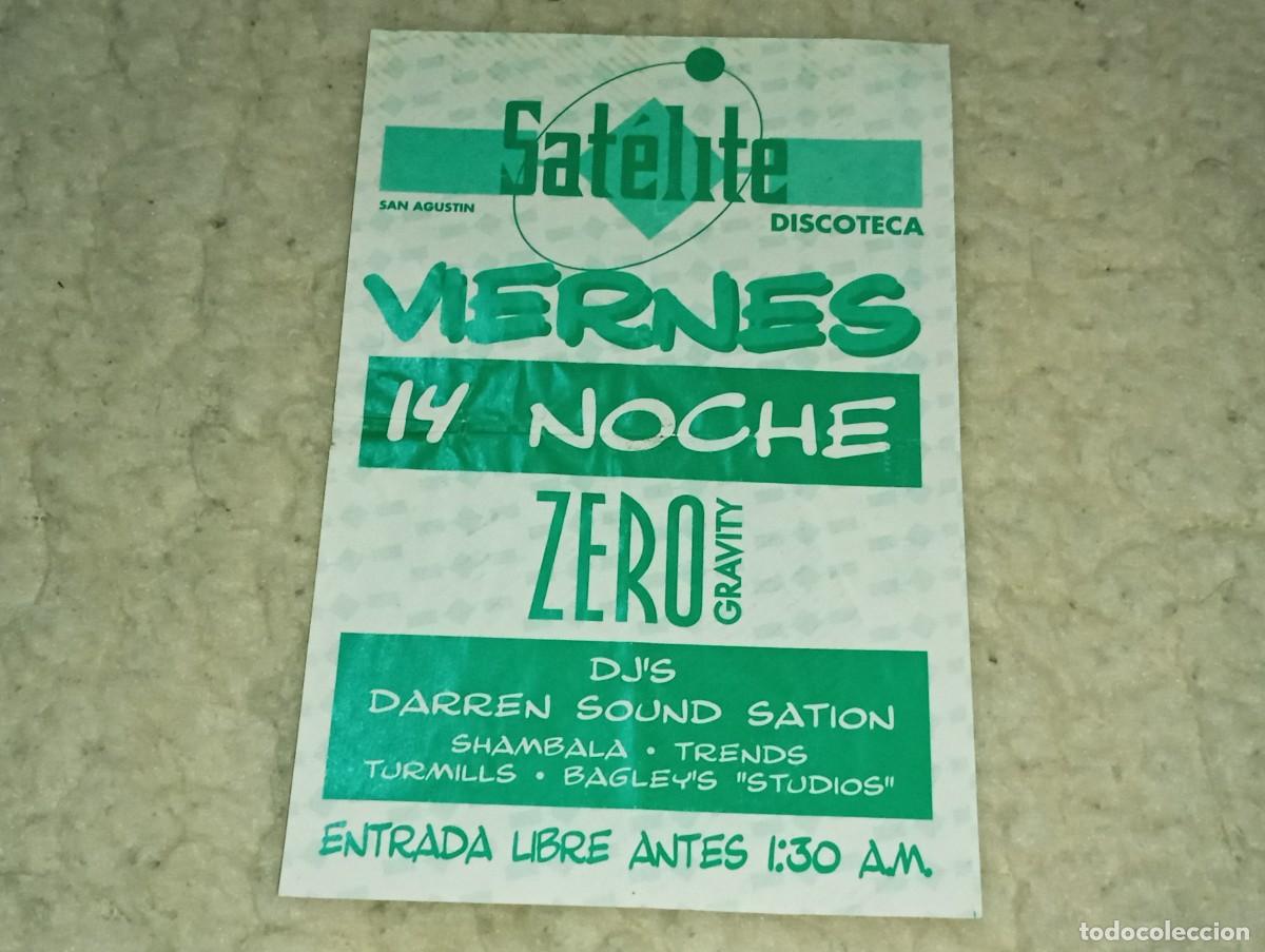 M&uacute;sica de colecci&oacute;n: ANTIGUO FOLLETO FLYER INVITACION DISCOTECA SATELITE SAN AGUSTIN MADRID A&Ntilde;OS 90