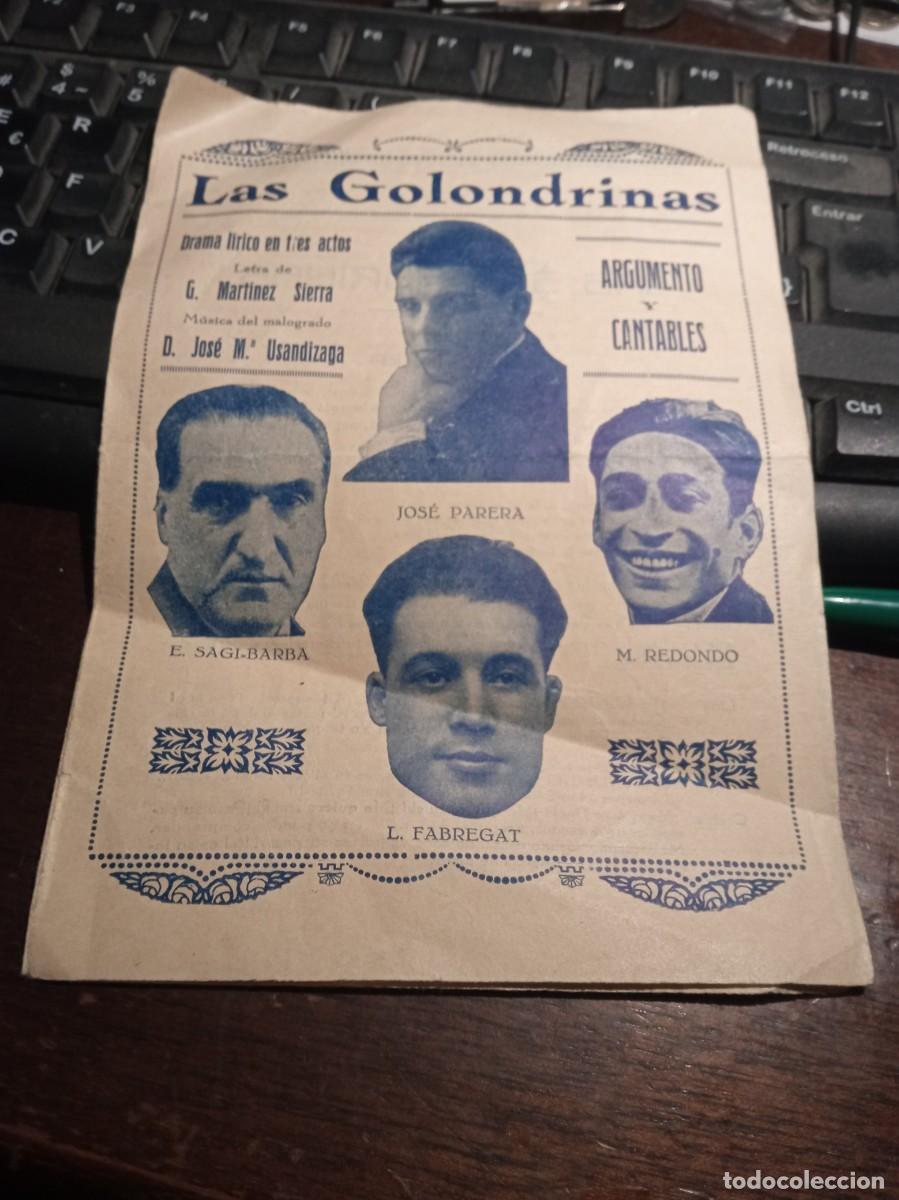 M&uacute;sica de colecci&oacute;n: Las golondrinas programa de mano