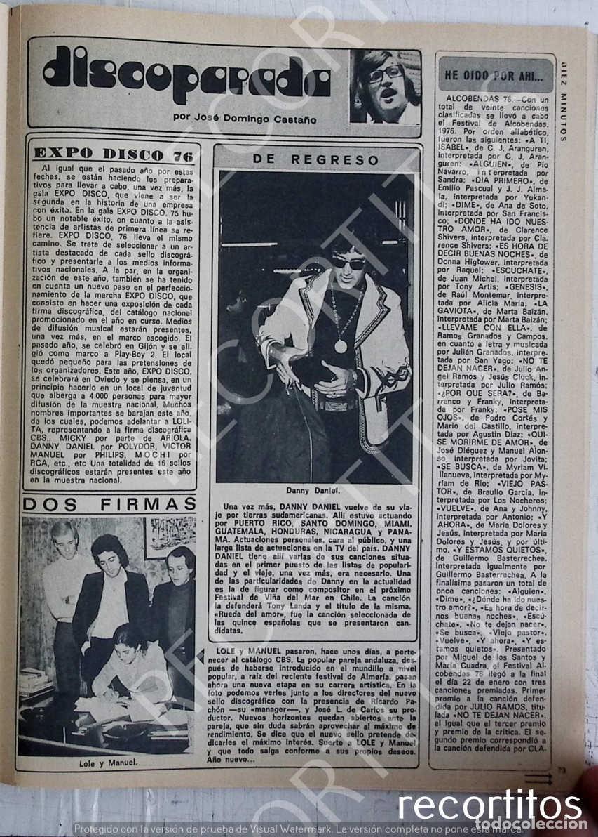 M&uacute;sica de colecci&oacute;n: lole y manuel danny daniel