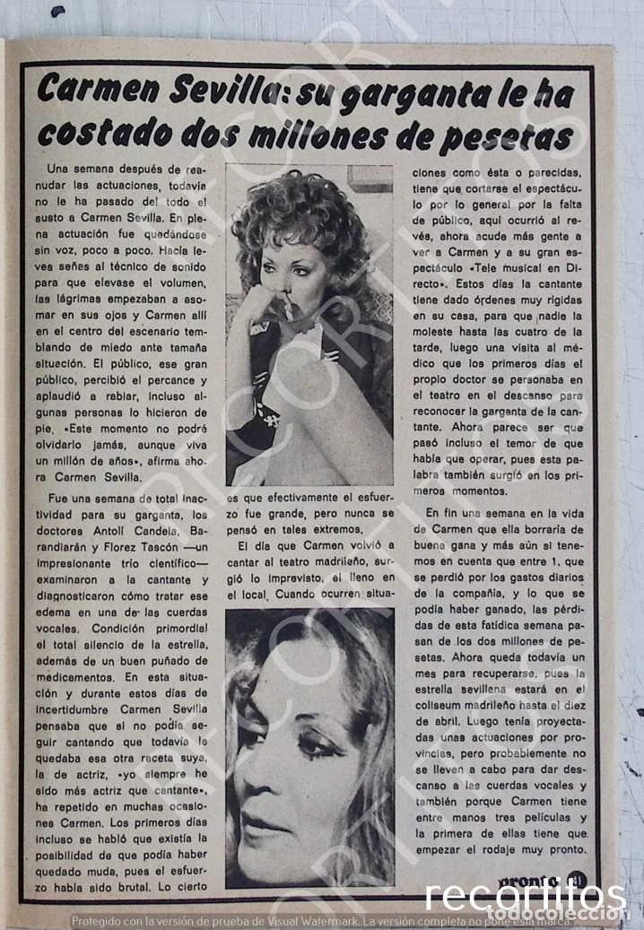 M&uacute;sica de colecci&oacute;n: carmen sevilla . RECORTE PRENSA