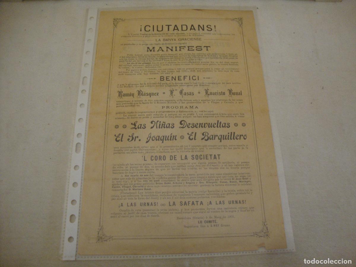 M&uacute;sica de colecci&oacute;n: RARO PROGRAMA DE ZARZUELAS BARCELONA 1901