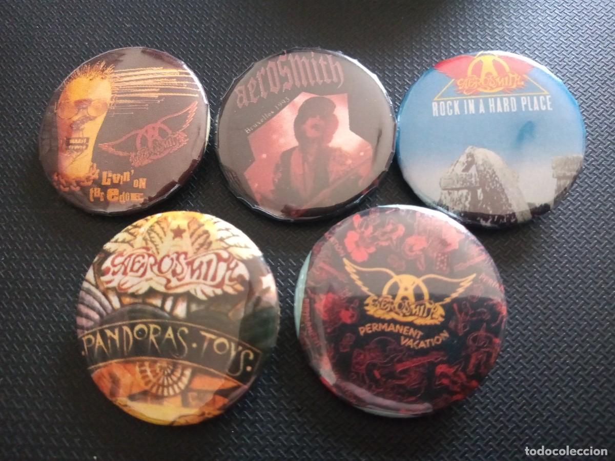 M&uacute;sica de colecci&oacute;n: AEROSMITH - LOTE DE 5 CHAPAS. - Foto 1