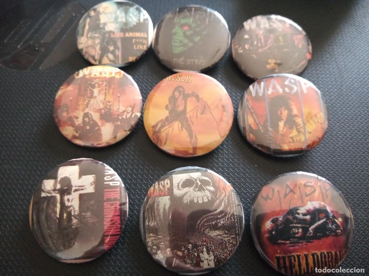 M&uacute;sica de colecci&oacute;n: WASP - LOTE DE 9 CHAPAS. - Foto 1