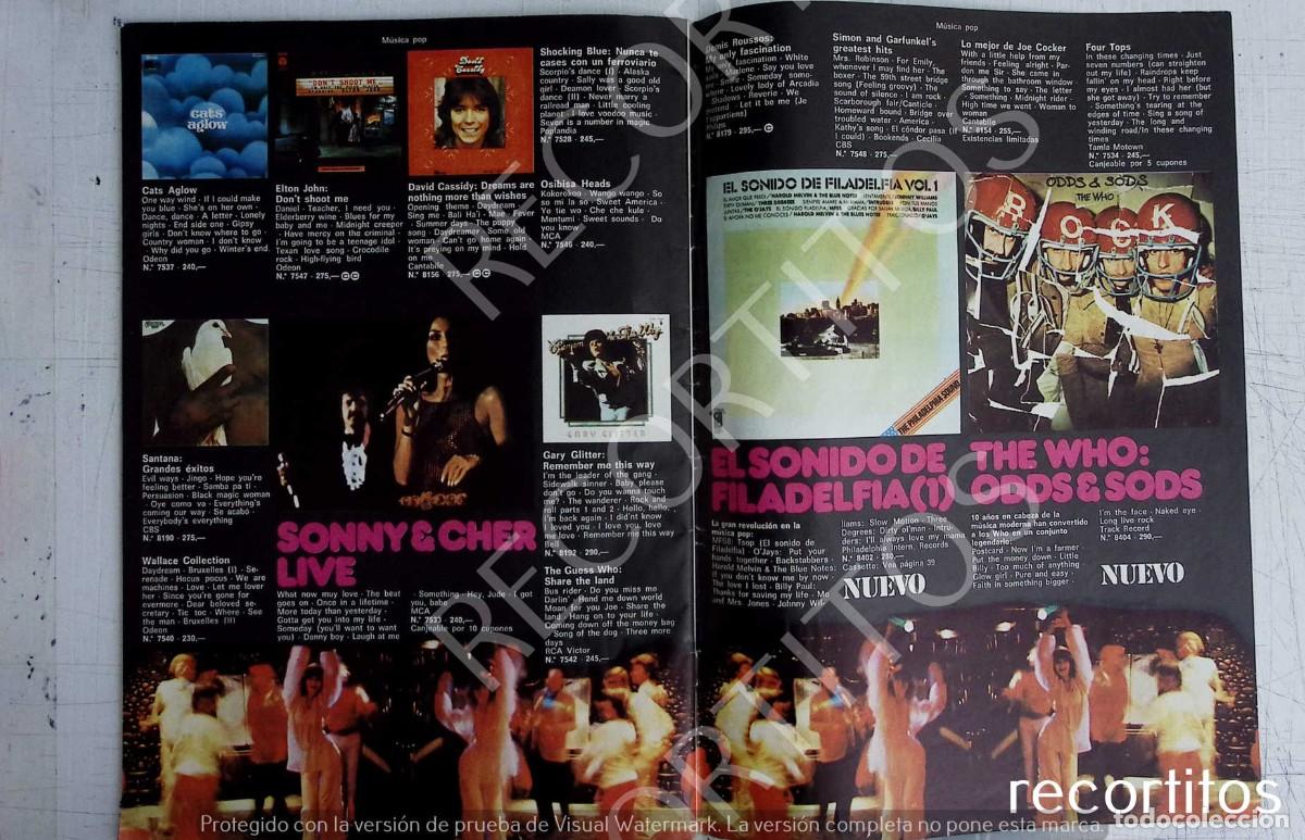 M&uacute;sica de colecci&oacute;n: SONNY AND CHER THE WHO DAVID CASSIDY ELTON JOHN DEMIS ROUSSOS