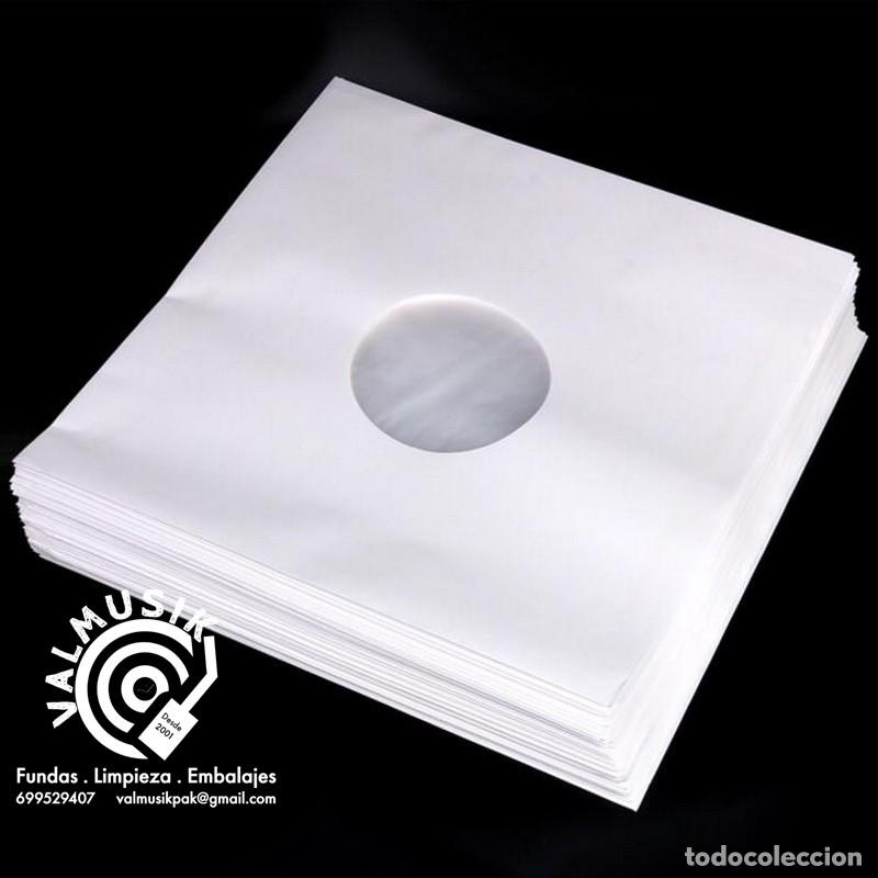 M&uacute;sica de colecci&oacute;n: 100 FUNDAS INTERIORES BLANCAS PARA DISCOS VINILO LP Y 12&rdquo; MAXISINGLE DE PAPEL ANTIEST&Aacute;TICAS
