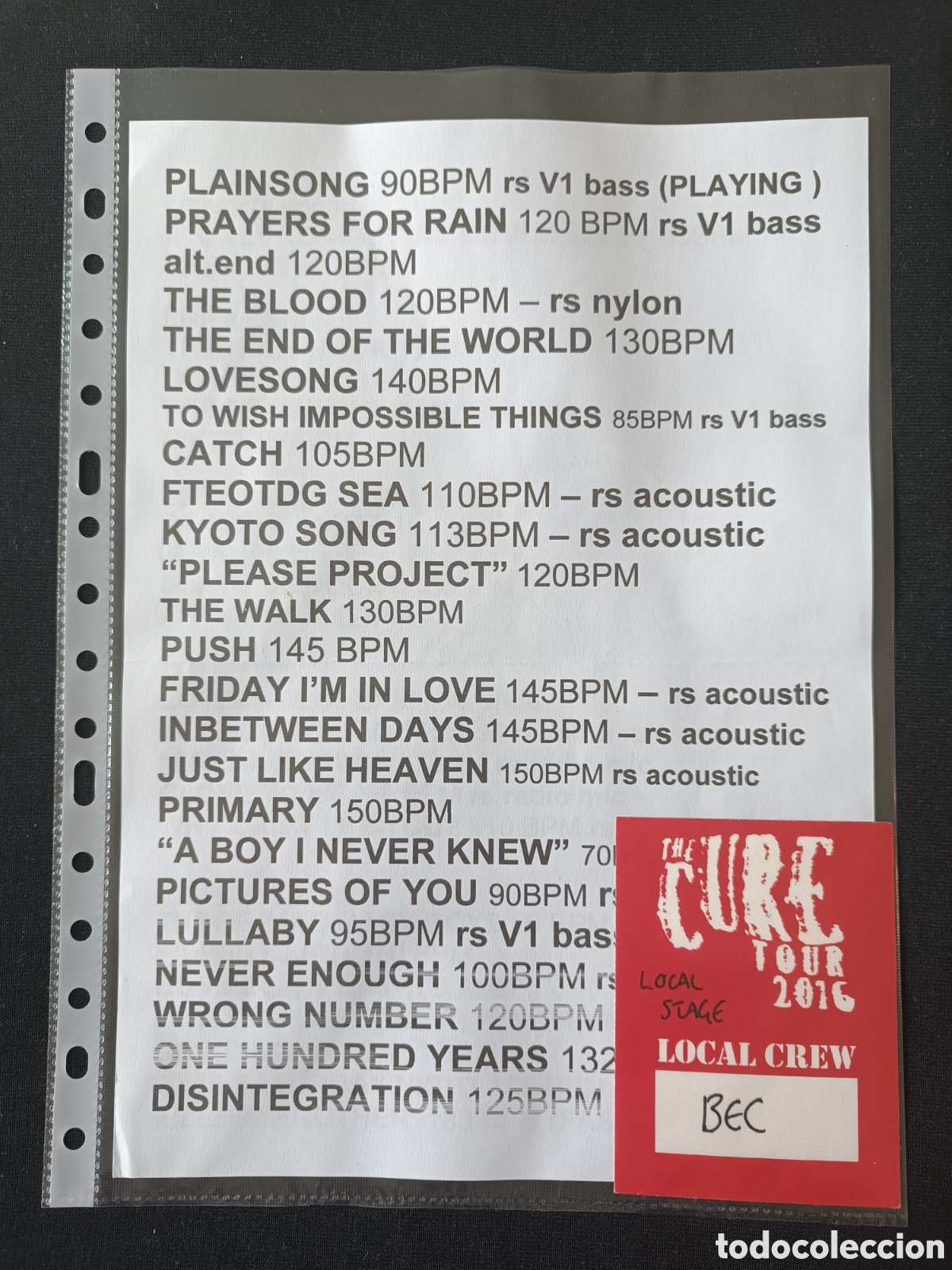 Musique de collection: THE CURE - Lote concierto