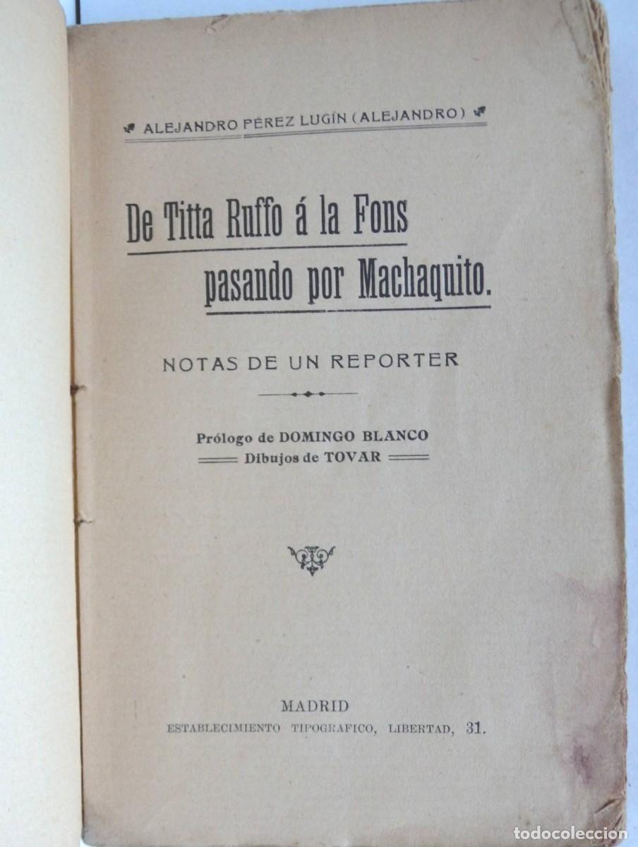 Musique de collection: De TITTA RUFFO &aacute; la FONS pasando por MACHAQUITO &ndash; Notas de un Reporter - Lug&iacute;n e Tovar