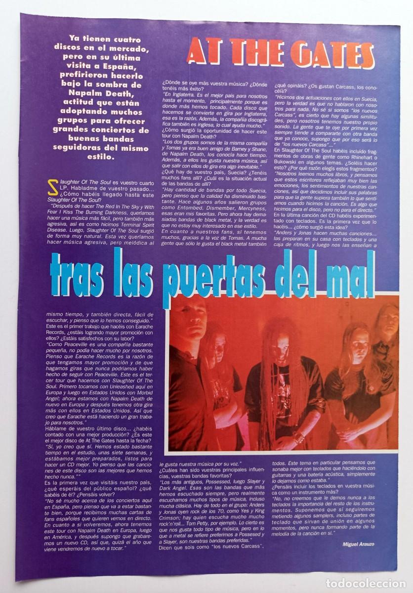 M&uacute;sica de cole&ccedil;&atilde;o: MAGAZINE CLIPPINGS: AT THE GATES, PAGINA DE REVISTA