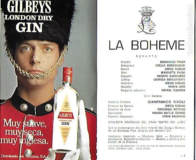 M&uacute;sica de colecci&oacute;n: Programa Gran Teatro del Liceo. Temporada 1976-77. La Boheme / Puccini. 17x10cm. 32 p.