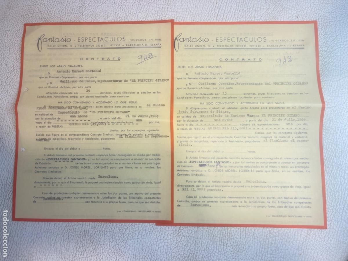 M&uacute;sica de colecci&oacute;n: DOS CONTRATOS DEL PR&Iacute;NCIPE GITANO 1964 - Foto 1