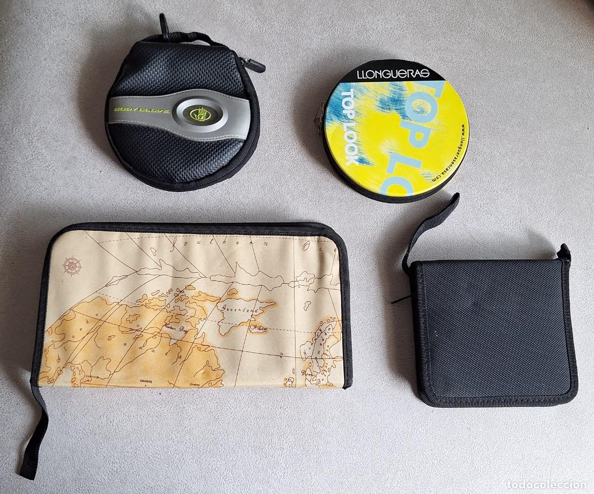 Musica di collezione: LOTE DE 4 PORTA CD'S &middot; UNO DE ELLOS MET&Aacute;LICO CON PROPAGANDA DE LLONGUERAS