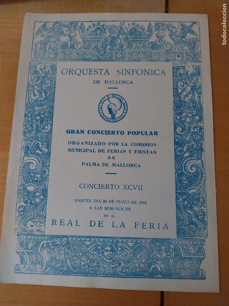 M&uacute;sica de colecci&oacute;n: ORQUESTA MALLORCA EKITAI AHN MAY 1950 CONCIERTO POPULAR XCVII PROGRAMA 23 X 17CM