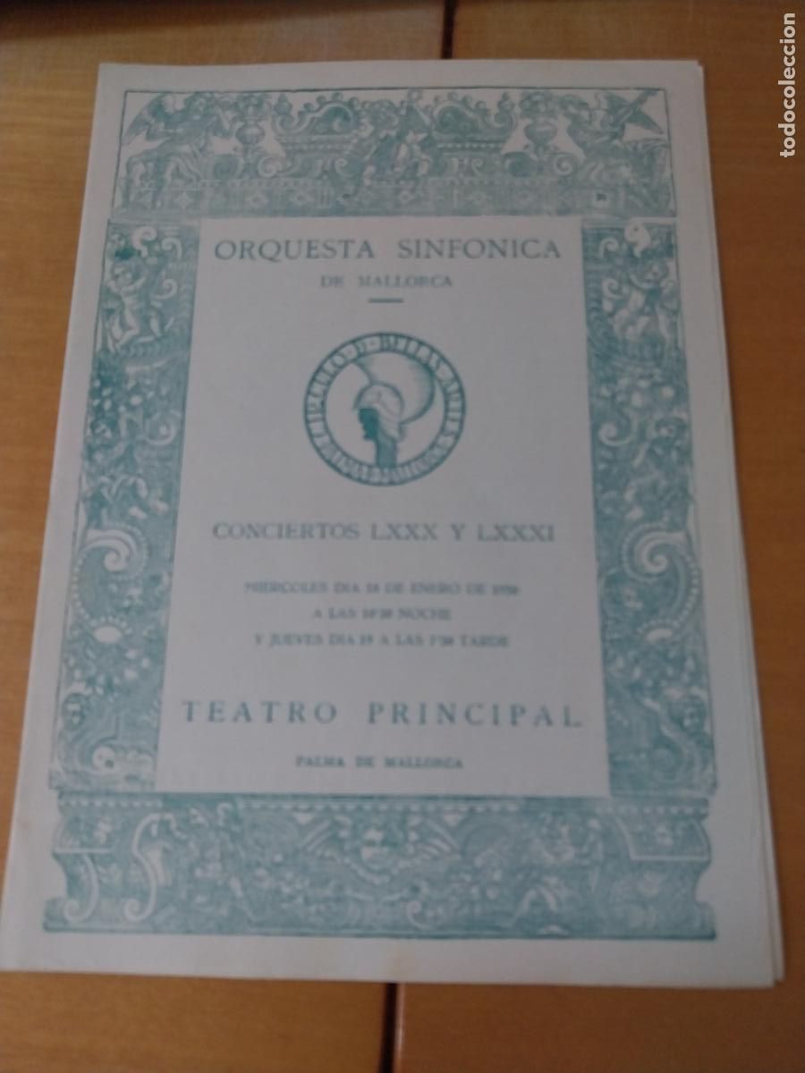 M&uacute;sica de colecci&oacute;n: ORQUESTA MALLORCA EKITAI AHN ENE 1950 CONCIERTO LXXX PROGRAMA 23 X 17CM