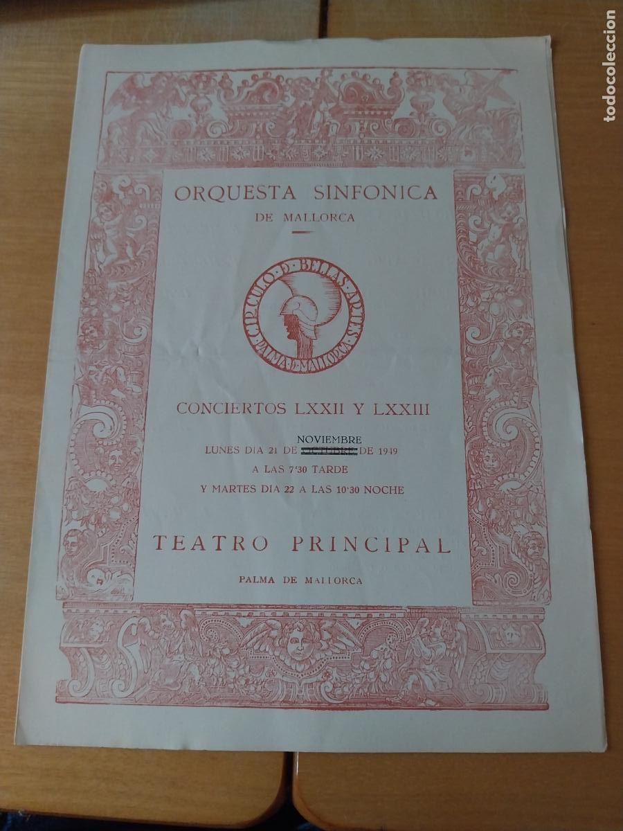 M&uacute;sica de colecci&oacute;n: ORQUESTA MALLORCA EKITAI AHN GERTRUD MIRO NOV 1949 LXXII CONCIERTO DIPTICO PROGRAMA 23 X 17CM
