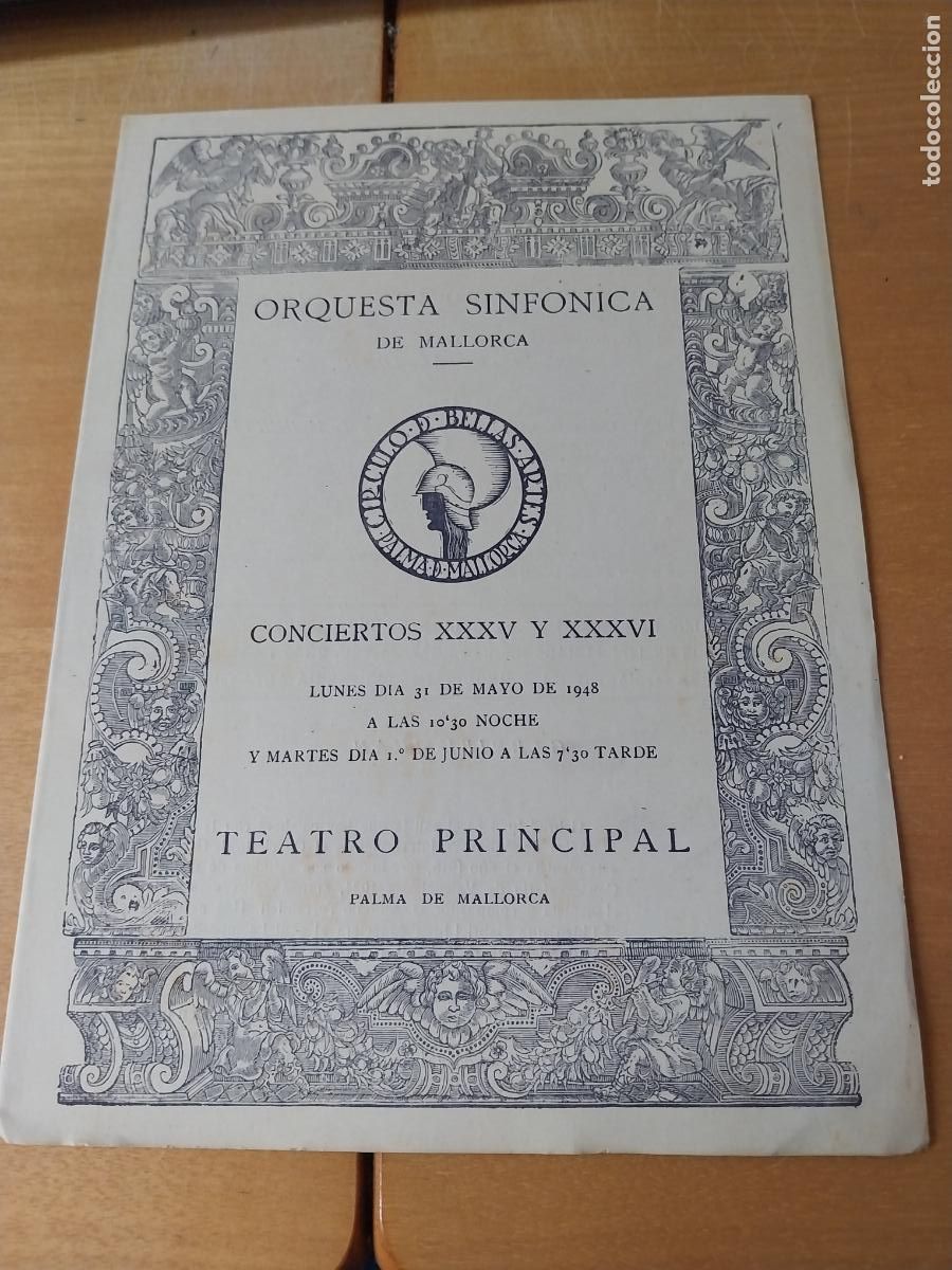 M&uacute;sica de colecci&oacute;n: ORQUESTA MALLORCA EKITAI AHN MAY 1948 CONCIERTO XXXV PROGRAMA DIPTICO 23 X 17CM