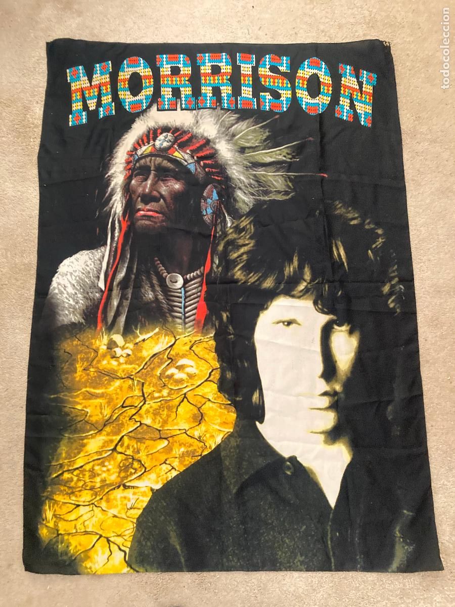 M&uacute;sica de cole&ccedil;&atilde;o: P&Oacute;STER DE TELA. A&Ntilde;OS 90 - JIM MORRISON - GRAN TAMA&Ntilde;O (140 x 95 cm aproximadamente)